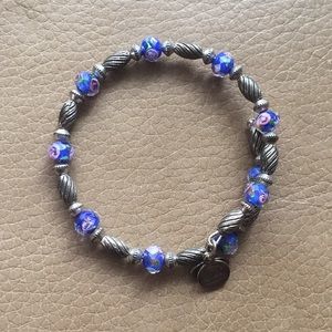 Alex and Ani Floral Silver Beaded Wrap Bracelet